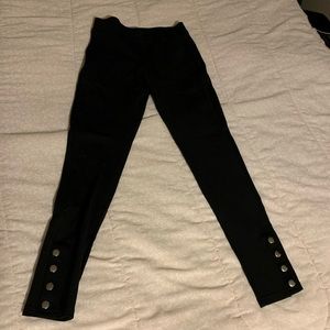 Pink Rose Black Leggings size small